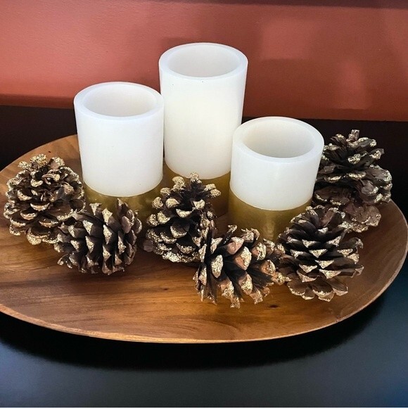 Gold Glitter Pine Cone, Set of 6 - Picture 1 of 6